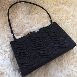 Like New!- Black Beaded Clutch